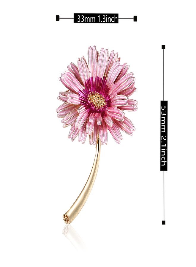 Anmpab Enamel Brooches for Women with Stamen Floral Brooch Pins for Crafts Brooch Bouquets for Wedding Jewelry Gifts for Woman Nurse and Graduate Students (Pink) - Image 4